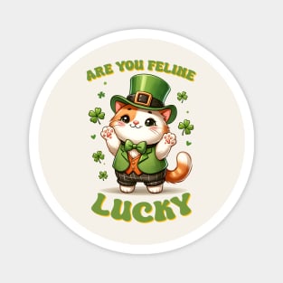 Are You Feline Lucky Funny Cat St. Patricks Day Magnet